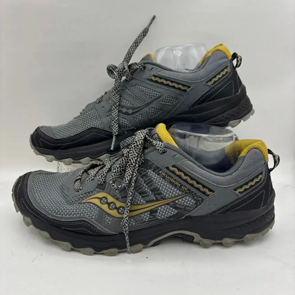 Saucony Excursion TR12 Mens 13 Gray Black Yellow Trail Running Shoes S20453